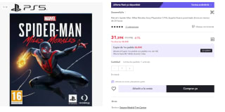 Juego PS5 Marvel's Spider-Man: Miles Morales por 31.59€ (Cuenta Nueva 19.59€)