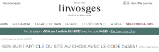 Fin de saison chez Linvosges : 50% de promotion sur un article au choix