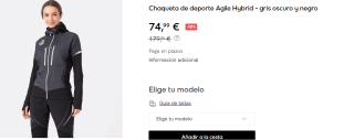 Chaqueta de Mujer Ternua Agile Hybrid por 74.99€