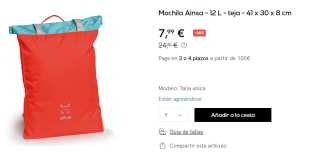 Mochila Altus Ainsa de 12L por 7.99€