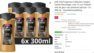 AXE Fine Fragrance Collection Copper Santal Douchegel - 6 x 300 ml - Voordeelverpakking