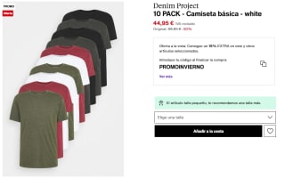 Pack 10 Camisetas Basicas de Hombre Denim Project por 38.41€