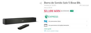 Barra de Sonido Solo 5 Bose Blk a $3,199 en Sears