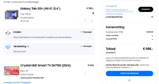 Gratis Samsung Crystal UHD 43" Smart TV (2024) bij een Galaxy Tab S10+ of Ultra tablet bij Samsung