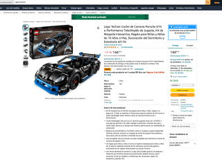 Coche Lego Technic de Carreras Porsche GT4 e-Performance Teledirigido por solo 127,49€