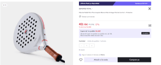 Pala de Pádel FILA The Inceptor Blanca Pala Vintage Fila de Control + Protector por 43.15€ (Cuenta Nueva 31.15€)