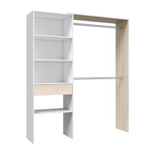 Vestidor con 1 cajón Hera Roble y Blanco Barandilla metálica por solo 85,80€
