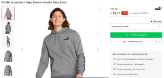 PUMA Essentials+ Tape Fleece Hoodie Grijs voor €14,99 bij Voetbalshop
