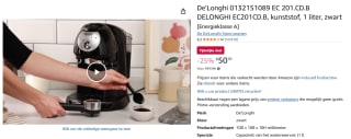 DeLonghi EC 201.CD.B - Pistonmachine voor €50,70 bij Amazon