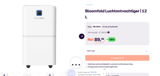 Bloomfold Luchtontvochtiger - 12L per Dag voor €89,95 bij Ibood
