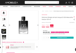 Perfume Masculino Acqua Di Giò por Giorgio Armani de 125 ml - R$ 601,90