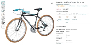 Benotto Bicicleta Super Turismo por $3,860 en Amazon