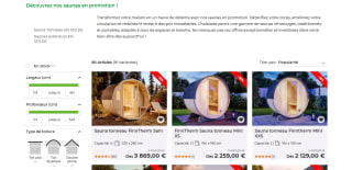 Sélection de Saunas en promotion - Ex : FinnTherm Sauna tonneau Mini XS à 2 259€