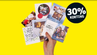 30% korting op alle gepersonaliseerde kerstkaarten bij Kruidvat