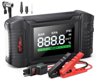 Booster batterie de Voiture Flylinktech 5000A - Avec compresseur, 12V avec Gonfleur 150 PSI à 149,99€