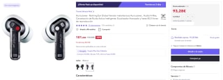 Nothing Ear Auriculares inalambricos Bluetooth con Integración de ChatGPT por 93,25€