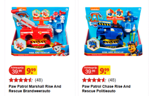 PAW Patrol - Marshall's Brandweerwagen of politieauto vanaf €9,99 bij Kruidvat