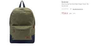Mochila Quiksilver New Night Track de 18L por 17.2€