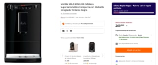 Cafetera Superautomática Melitta SOLO E950-222 por 269€