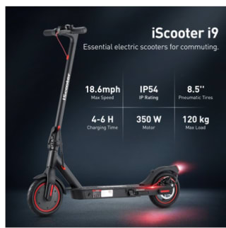 Patinete eléctrico iScooter i9 350W 30 km/h por 225,10€