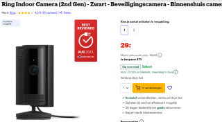Ring Indoor Camera 2de generatie 1-pack Zwart voor €29 bij Bol