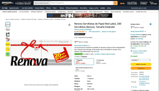 200 Servilletas Renova de Papel Red Label por 1€