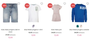 50% korting op alles van Koko Noko en Blue Rebel bij Kixx