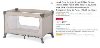 Cuna de Viaje hauck Dream N Play por 29.99€