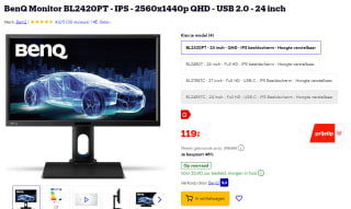 BenQ BL2420PT monitor voor €119 bij Bol