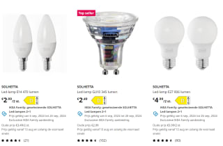 2+1 gratis op SOLHETTA gloeilampen met IKEA Family