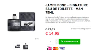 James Bond 007 Eau de Toilette Natural Spray 75 ml voor €14,95 bij Dagknaller