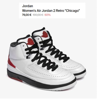 Botines para Mujer Nike Air Jordan 2 Retro "Chicago" por 64.6€