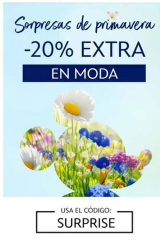 Código 20% Descuento extra Moda en Shopdisney