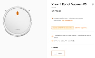 Xiaomi Robot Vacuum E5 por $1,799 en Mi Shop