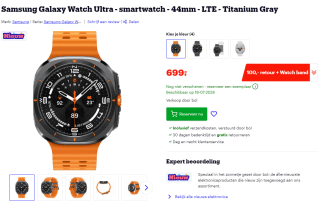 €100 korting op de Samsung Galaxy Watch Ultra bij Bol