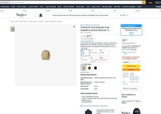 Sudadera The North Face Hombre Caqui por solo 37,49€