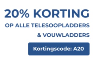 20% korting op telescoopladders en vouwladders bij Aldorr