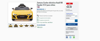 Jamara Coche eléctrico Audi R8 Spyder 12 V para niños por 144,99€