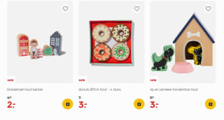 Diverse houten speelgoed vanaf €2 bij de Hema