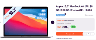 Apple MacBook Air 13" (2020) M1-chip 256GB voor €899 bij Ibood