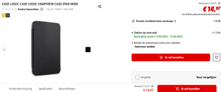 Case Logic Snapview Case, iPad Mini 6, Zwart voor €14,97 bij de Mediamarkt