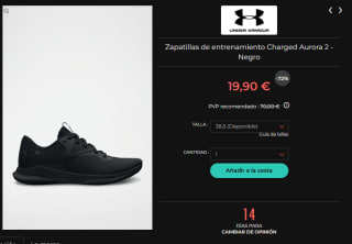 Rebajas hasta 75% + 10€ EXTRA Under Armour ropa y calzado desde solo 9,90€