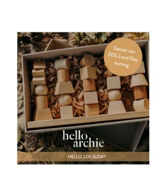 20% korting bij hello Archie houten educatief speelgoed