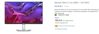 Monitor Dell modelo S2723HC de 27 pulgadas por 193.12€