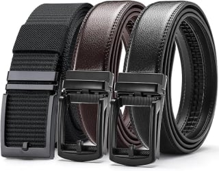 Pack de 3 Cinturones DAQI 2 Piel y 1 Nailon por $298 | Descuento Amazon