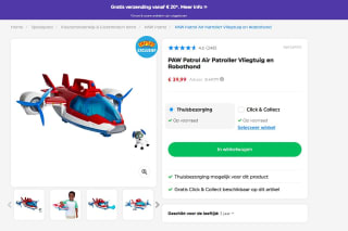 Paw Patrol Air Patroller vliegtuig en robothond voor €39,99