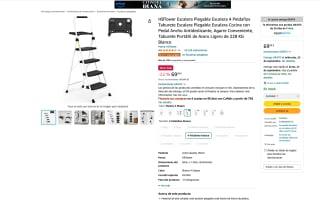 Escalera de 4 peldaños con bandeja para herramientas por solo 69,99€