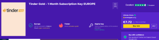 1 maand Tinder Gold voor €7,72 bij Eneba