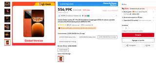 Realme GT 7 Pro de 12GB/256GB 5G por 556,99€ envío desde España