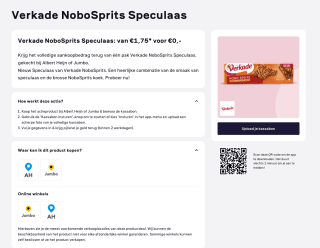 Verkade NoboSprits Speculaas van €1,75 voor €0 dmv cashback